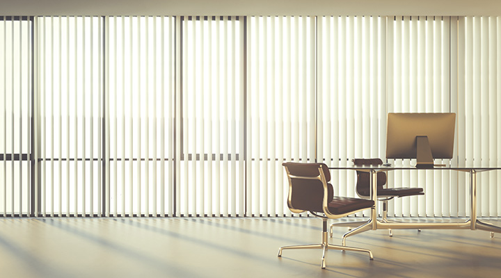 Office Comfort - Dim Out Vertical Blinds Filter Glare & Preserve Light